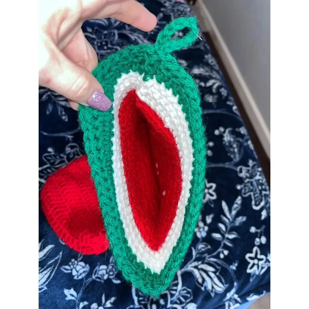 Vintage Handmade Crocheted Christmas Stocking